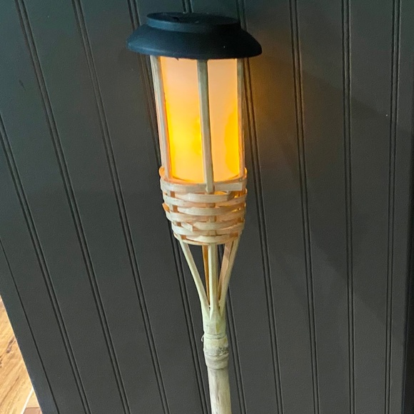 7 🔥Tiki Indoor /Outdoor Garden or Table🎋Bamboo Finish Torch LED Battery Lights - Picture 5 of 8